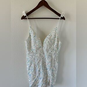 White sequin party dress